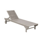 2 Stück FloraSun® Rollliege Maui aus Akazienholz, Gartenliege mit Rädern, 190 x 30/80 x 62 cm, Sonnenliege in grau, Sitzhöhe ca. 30 cm , ca. 13 kg 