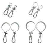 2er Pack Danto® Schaukelhaken, Schaukelschellen mit Karabiner, Manschettenhakten, Türreckhaken verzinkt, Ø auswählbar, für Rohre und runde Hölzer 