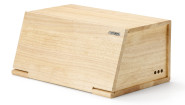Continenta Brotkasten aus Gummibaumholz, Frontdeckel als Schneidebrett nutzbar, Größe: 40 x 26 x 18,5 cm 