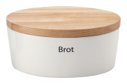 Continenta Brottopf, mit Holzdeckel, oval, Rückseite als Schneidebrett nutzbar, mit Belüftung, 30 x 23 x 13,5 cm 30 x 23 x 13,5 cm | Anzahl: 1 Stück