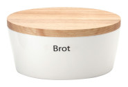 Continenta Brottopf, mit Holzdeckel, oval, Rückseite als Schneidebrett nutzbar, mit Belüftung, 27 x 20 x 13,5 cm 27 x 20 x 13,5 cm | Anzahl: 1 Stück