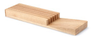 Continenta Messerblock für Schublade aus Gummibaumholz, Messerhalter, Schubladen Messerblock für 5 Messer, Größe: 39 x 11 x 3,5 cm 