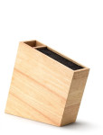 Continenta Messerblock mit Utensilienbehälter, flexiblem Borsten-Einsatz, schräg, 31 x 9 x 28 cm, Gummibaumholz, für alle Messerarten/Küchenhelfer 