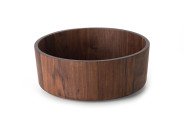 Continenta Schüssel aus Walnussholz, Ø 31 x 12 cm, Salat/Obstschüssel, edle Optik, Unikat durch Handarbeit, mit Öl veredelt 