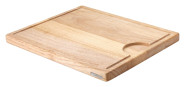 Continenta Tranchierbrett, Schneidebrett aus Gummibaumholz mit Saftrille, Größe: 42 x 34 x 2,7 cm 42 x 34 x 2,7 cm