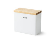 Continenta Vorratsdose "Müsli" aus Keramik, mit Holzdeckel und Silikonring, 20 x 10 x 18,5 cm 