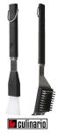 culinario 2er Grillbesteck mit 3 Funktionen: Grillbürste, Reinigungsschaber und Grillpinsel 