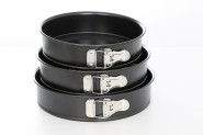 culinario 3er Set Springform mit Hebeboden Ø24, 26 und 28 cm, ILAG Antihaftbeschichtung, schwarz, Made in Germany 