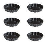 culinario 6 Stück Mini Tortenform, Tortelettförmchen Ø12 cm, ILAG Antihaftbeschichtung, schwarz, Made in Germany 12 cm Tortelettformen