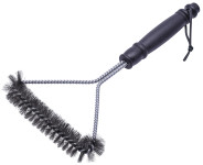 culinario BBQ Grillbürste aus Edelstahl, 28 x 16 cm , mit schwarzem Kunststoffgriff 