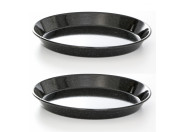 culinario 2er Set Emaille Pizzablech/Zwiebelkuchenblech Ø 30cm, rund, antihaft, schwarz, Made in Germany Pizzablech 30 cm | 2 Stück