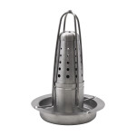 culinario Hähnchenbräter aus Edelstahl für Grill und Backofen, Höhe 23,5 cm, Ø18 cm, zerlegbarer Hähnchenhalter für den Grill 