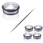 Danto Türstopper aus Edelstahl, Ø 10 x 4,5 cm, für jeden Untergrund, mit Gummi-Ring, extra schwere Ausführung, einzeln und im Set verfügbar 