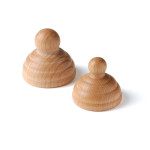 Erzi Woodroll Trigger Set natur, 2 kleine Trigger aus Holz, 6x Ø 6,3 und 5 x Ø 5,3 cm braun