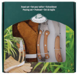 Esschert Design 3-teiliges Schneideset, bestehend aus: Lederhandschuhe, Gartenmesser, Gartenschere 