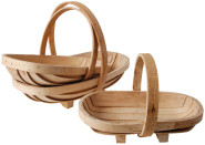 Esschert Design 3er-Set Sussex Trug, Tragekorb, Gartenkorb, 3er-Korbset, 35 cm, 41,4 cm und 47,4 cm lang 