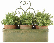 Esschert Design Aged Metal Wandpflanzkasten, in der Größe L, aus dem Material "Metall", 43,1 x 13,9 x 37,6 cm 