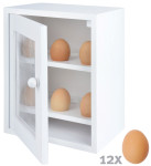 Esschert Design Eierschränkchen aus Kiefernholz und Metall, 21,7 x 16,7 x 26,3 cm 