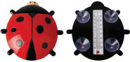 5 Stück Esschert Design Fensterthermometer, Temperaturmesser Motiv Marienkäfer mit Saugnapf, von Innen ablesbar, ca. 17 cm x 17 cm Marienkäfer | Anzahl: 5 Stück
