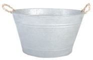 Esschert Design Gartenwanne, Pflanzwanne in grau aus verzinktem Metall, 30 Liter, ca. 47,5 cm x 38,4 cm x 26,2 cm 