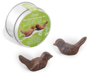 Esschert Design Geschenkbox mit 2 Vögel "Dankeschön", aus rötlichem Gusseisen Dankeschön | Anzahl: 1 Stück