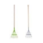 Esschert Design Kinderrechen, Laubrechen für Kinder mit Holzstiel, ca. 19 cm x 2,5 cm x 83 cm, verschiedene Farben 