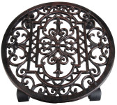 2 Stück Esschert Design Pflanzenroller, Blumenroller im Antik Stil, rund, Ø ca. 29 cm rund | Anzahl: 2 Stück