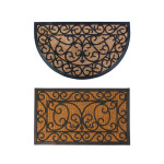 Esschert Design Schmutzfangmatte, Fußmatte in schwarz aus Gummi, mit Kokoseinlage, verschiedene Formen 