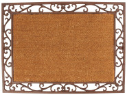 Esschert Design Schmutzfangmatte, Fußmatte, Rahmen aus Gusseisen mit Kokosmatte, ca. 75 cm x 55 cm 