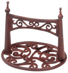 Esschert Design Schuhschaber, Fußabstreifer Motiv Ellipse aus Gusseisen, rötlich, ca. 26 cm x 21 x 21 cm 