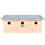 Esschert Design Spatzenvilla mit Zinkdach, aus Kiefernholz, 46,8 x 16,8 x 20,5 cm, Nistkasten, Futterhaus, Futterstation 