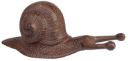 Esschert Design Stiefelknecht Motiv Schnecke aus Gusseisen in rostbraun, ca. 32 cm x 13 cm x 13 cm 