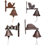 Esschert Design Türglocke mit Klöppel, Türklingel aus rötlichem Gusseisen, verschiedene Motive 