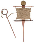 Esschert Design Verkupfertes Pflanzleinen Set, 12 x 5,7 x 27 cm, Juteschnur, 25 m lang, mit Grifföse 