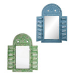 Esschert Design Wandspiegel, Garderobenspiegel im Louvre Stil mit Fensterläden, ca. 39 cm x 55 cm, verschiedene Farben 