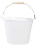 Esschert Design Zink Eimer, weiß, Fassungsvermögen 5 Liter, Garteneimer, Blumentopf, Kübel, mit Henkel 