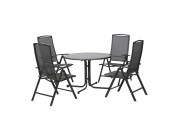 FloraSun® Gartenmöbel Set Family, 4 Sessel, 1 Tisch 