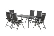 FloraSun® Gartenmöbel Set Party, 6 Sessel, 1 Tisch 
