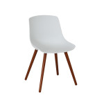 FloraSun® Stuhl Halifax mit Holzbeinen, Designerstuhl mit Kunststoffschale, 52 x 81 x 58 cm, für Garten und Haus, Belastbarkeit 110 kg 