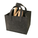 2 Stück Kamino Trend Kaminholztasche aus Filz, Kaminholzkorb, Kaminholzbox, mit zwei Henkeln, anthrazit, 36 x 42 x 34 cm anthrazit | Anzahl: 2 Stück