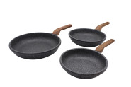 Karl Krüger 3-tlg Bratpfannen Set TEXAS Ø20 /24 /28 cm, Induktions- & Backofen-geeignete, Antihaft-beschichtete, energiesparende Aluminium Bratpfanne 