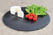 2 Stück Kesper Buffet-Platte, Servierplatte, Schieferplatte, rund, geölt, Höhe: 9 mm, Ø 355 mm, in schwarz Anzahl: 2 Stück