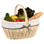 Kesper Einkaufskorb mit Textilfutter, weiß 