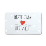 Kesper Frühstücksbrettchen Beste Oma der Welt 23 x 14 cm Melamin rutschhemmende Füßchen, Brotzeit- und Schneidebrett, Küchenbrett Beste Oma der Welt | Anzahl: 1 Stück