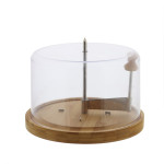 Kesper Käsehobel mit Frischhaltehaube für "Tete de moine"-Käse, Ø22 cm FSC-zertifiziertes Bambus Edelstahlhobel und Kunststoffhaube 