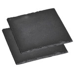 6 Stück Kesper Servierplatte, Schieferplatte, Buffet-Platte, (3 x 2er Pack), geölt, Maße: ca. 200 x 200 mm, in schwarz 200 | Anzahl: 6 Stück