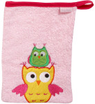 Playshoes Frottee-Waschhandschuh Eule, in rosa 
