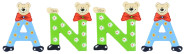 Playshoes Kinder Holz-Buchstaben Namen-Set ANNA - sortiert 