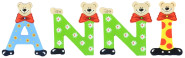 Playshoes Kinder Holz-Buchstaben Namen-Set ANNI - sortiert 