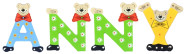 Playshoes Kinder Holz-Buchstaben Namen-Set ANNY - sortiert 
